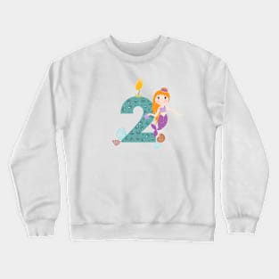 Mermaid second birthday Crewneck Sweatshirt